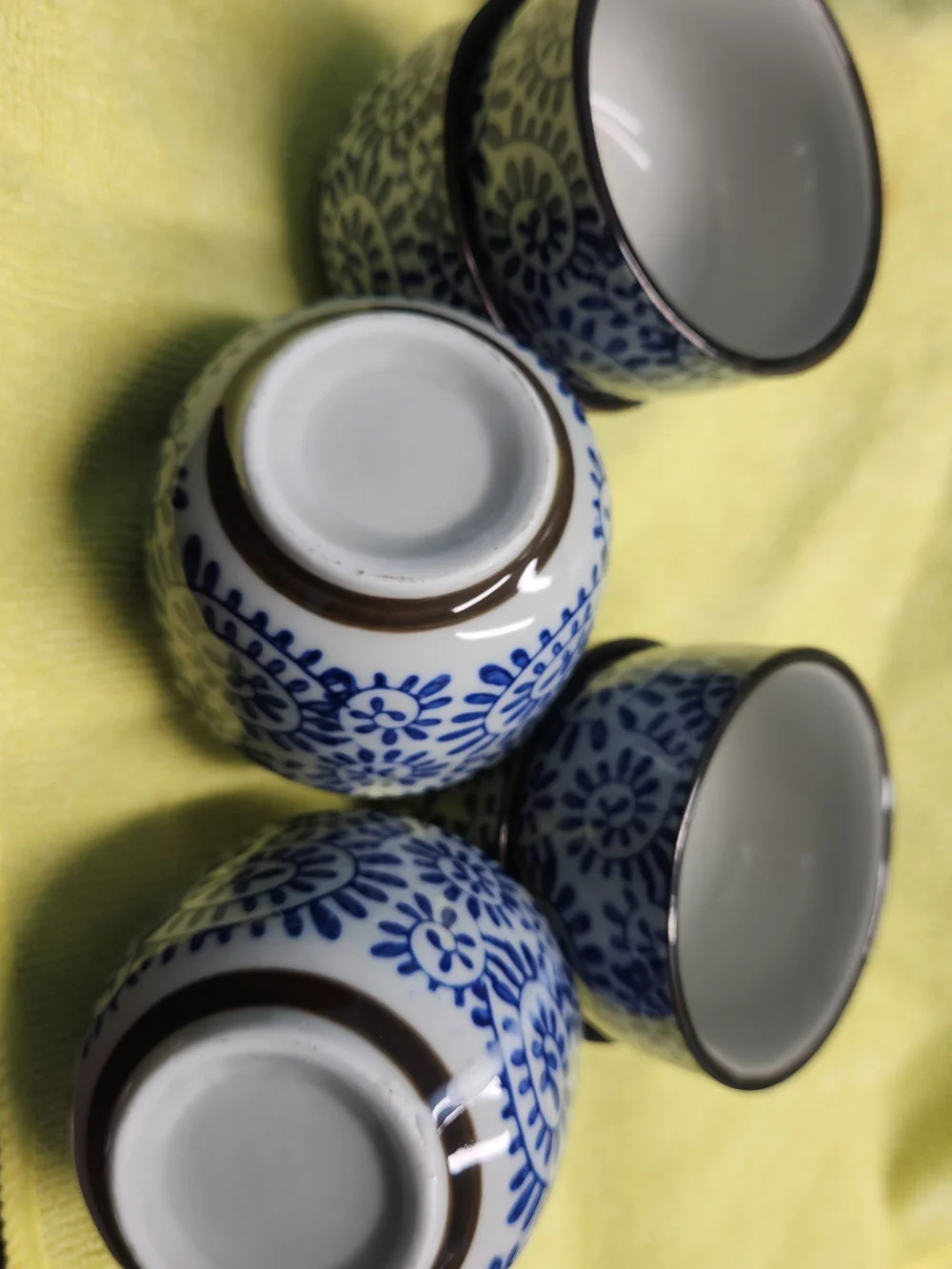 Blue Floral Porcelain Tea Cup Set - Unbranded
